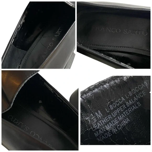 Franco Sarto L-Bocca Loafer Leather Slip-On Black Women's Size 7.5 Goth Grunge - Picture 12 of 12